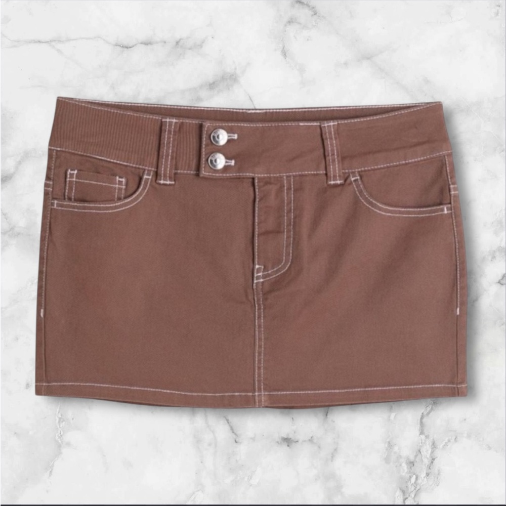 H&M Women’s Short Twill Skirt - Brown Size 0